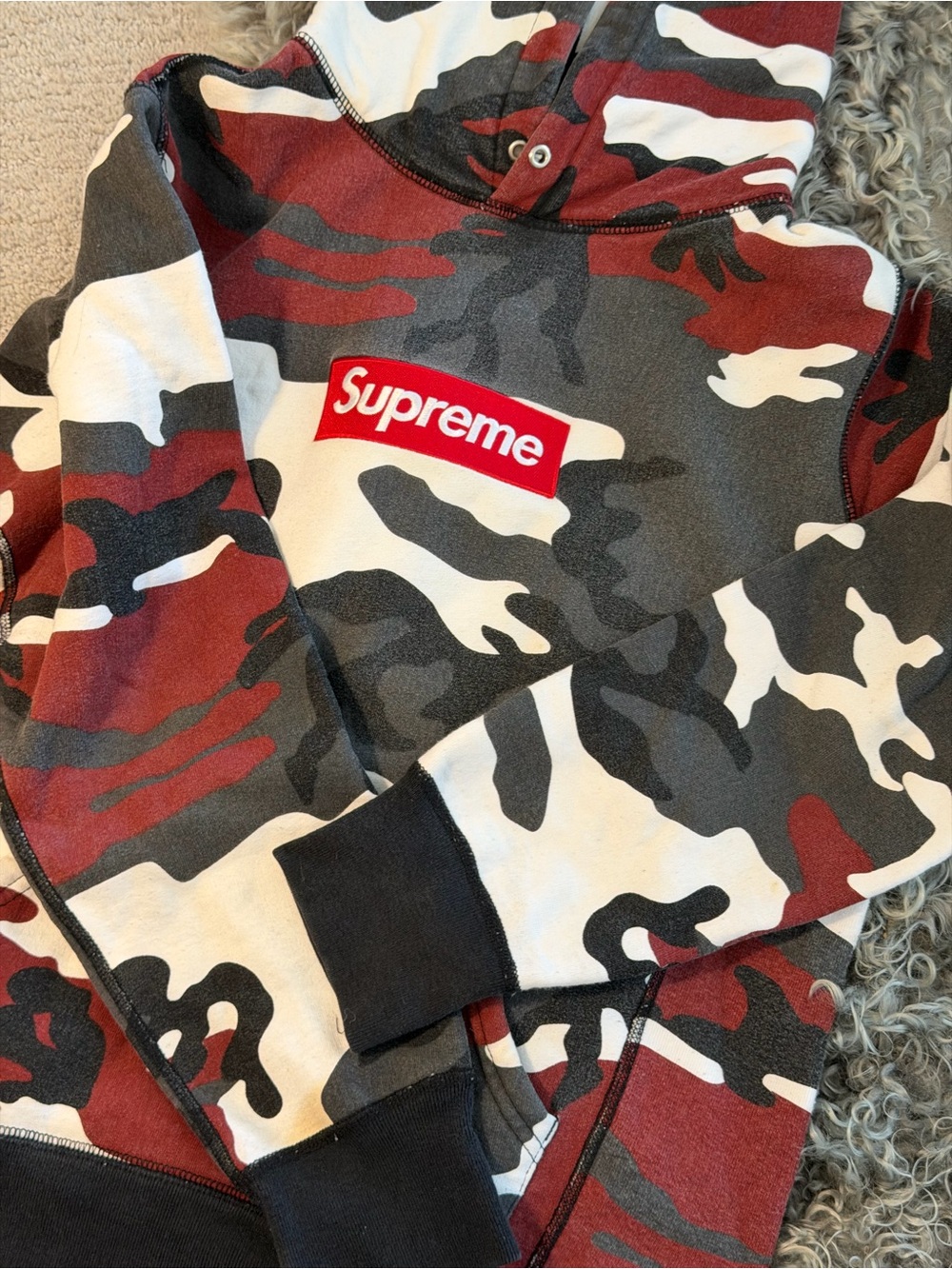 Supreme Red Camo box logo hoodie men’s size S